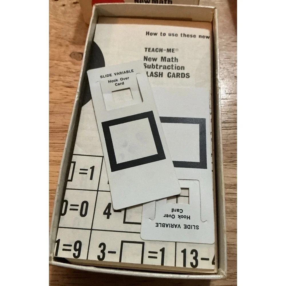 Vintage 1965 Teach Me New Math Subtraction And Addition Flash Cards